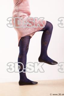 Leg flexing reference of body pink dress purple tights black…